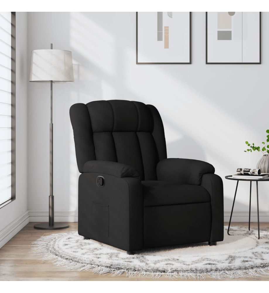 Fauteuil inclinable Noir Tissu