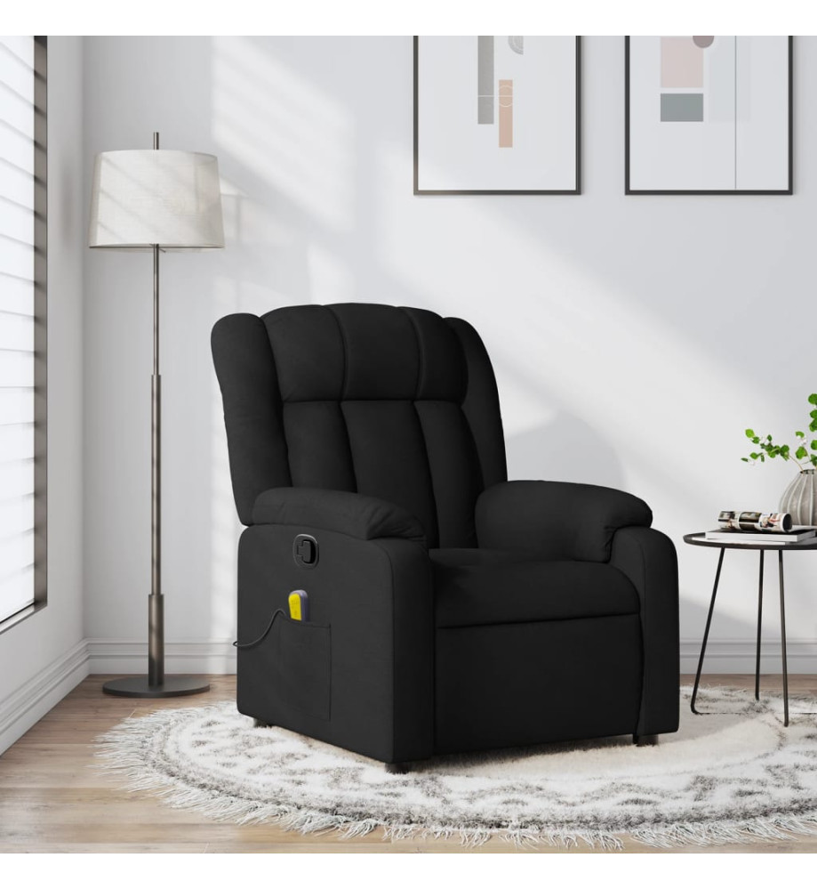 Fauteuil de massage inclinable Noir Tissu