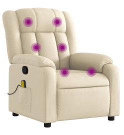 Fauteuil de massage inclinable Crème Tissu