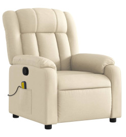 Fauteuil de massage inclinable Crème Tissu