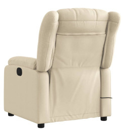 Fauteuil de massage inclinable Crème Tissu