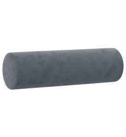 Ensemble de canapés 3 pcs avec coussins gris foncé velours