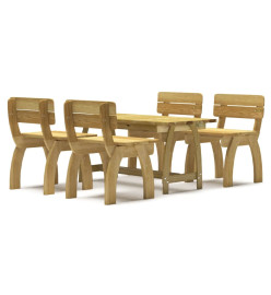 Mobilier de salle à manger de jardin 5 pcs Bois de pin imprégné