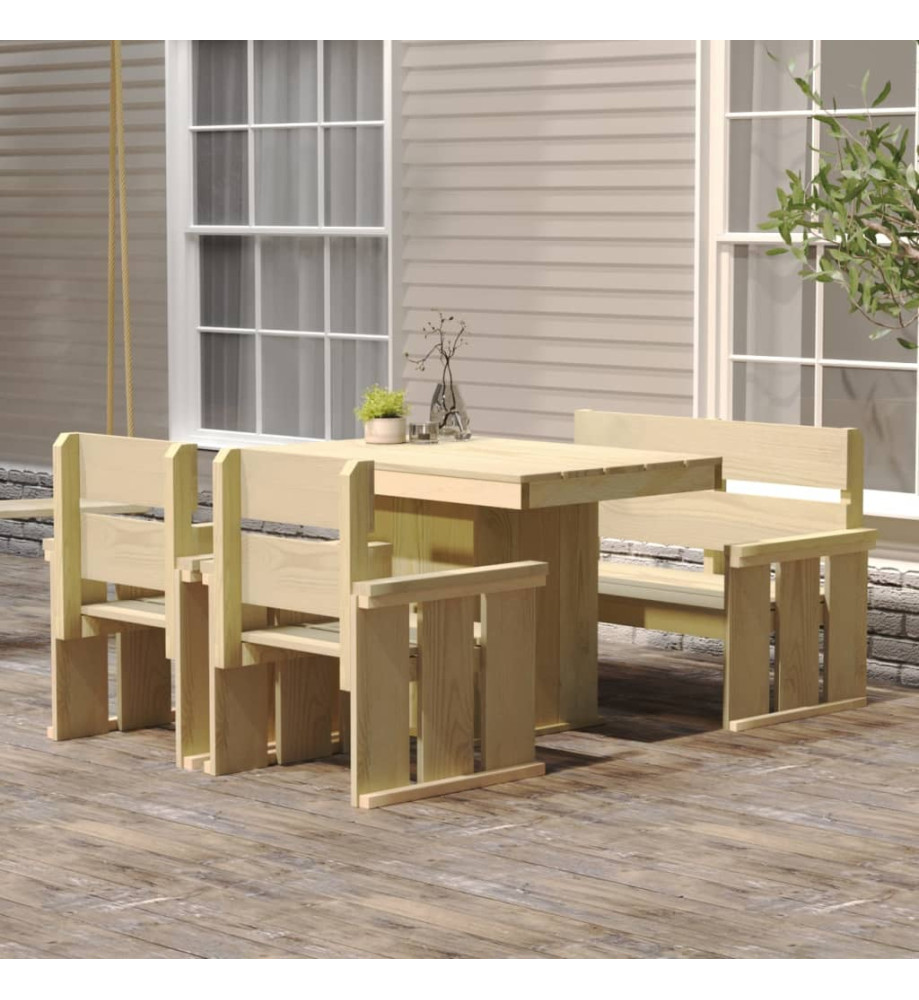 Mobilier de salle à manger de jardin 4 pcs Bois de pin imprégné Mobilier de salle à manger de jardin 4 pcs Bois de pin imprégné
