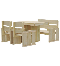 Mobilier de salle à manger de jardin 4 pcs Bois de pin imprégné