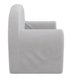 Canapé-lit enfants 2 places gris clair peluche douce