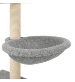 Arbre à chat avec griffoirs en sisal gris clair 117 cm