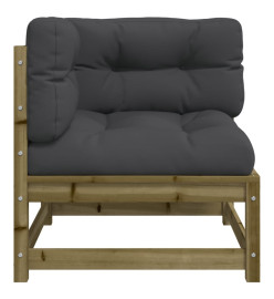 Canapés d'angle de jardin avec coussins 2 pcs bois pin imprégné