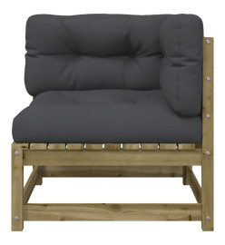 Canapés d'angle de jardin avec coussins 2 pcs bois pin imprégné