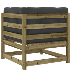 Canapés d'angle de jardin avec coussins 2 pcs bois pin imprégné