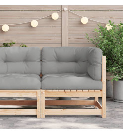 Canapé d'angle de jardin avec coussins bois de pin solide