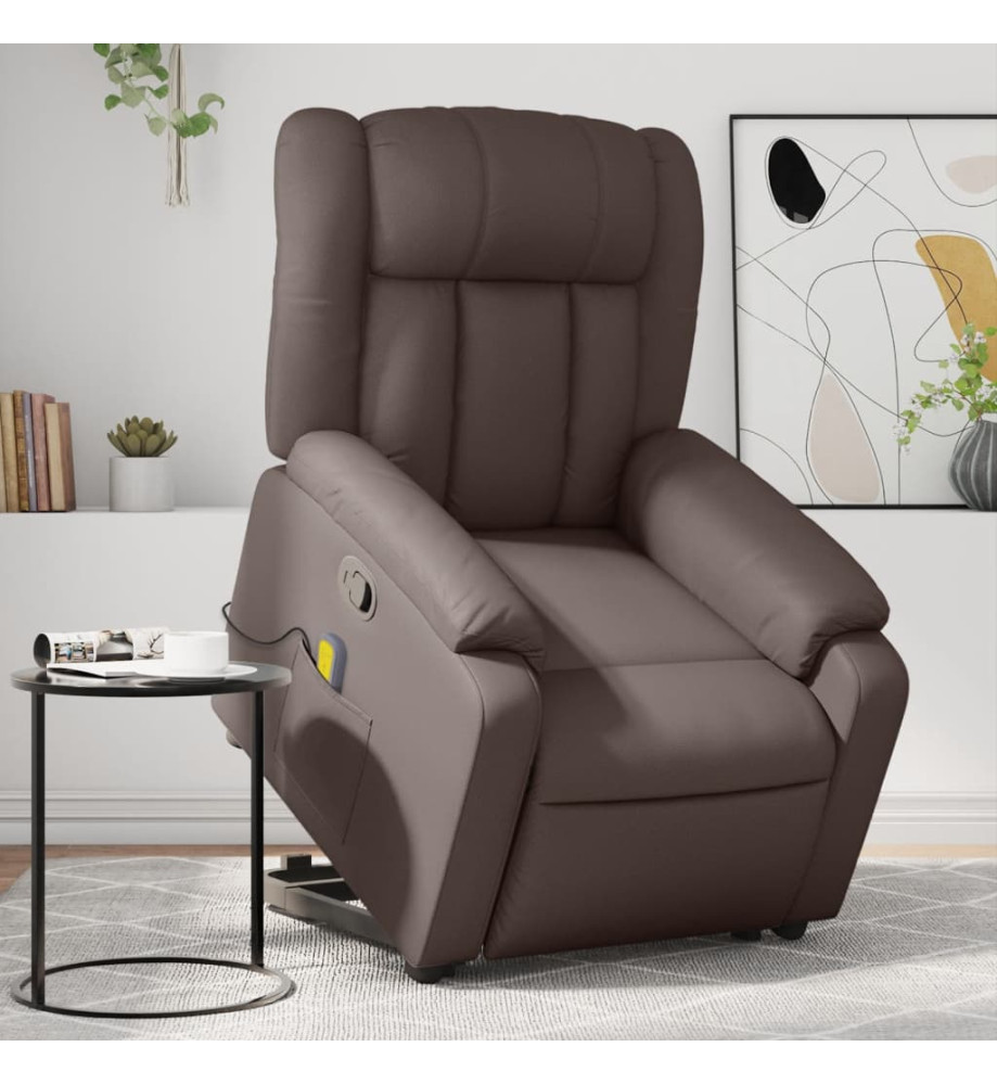 Fauteuil inclinable de massage Marron Similicuir