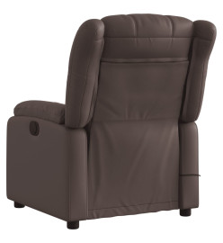 Fauteuil de massage inclinable électrique marron similicuir