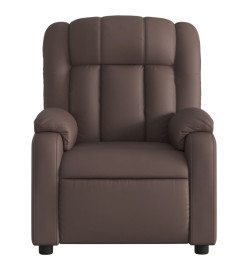 Fauteuil de massage inclinable électrique marron similicuir