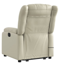 Fauteuil inclinable de massage électrique crème similicuir