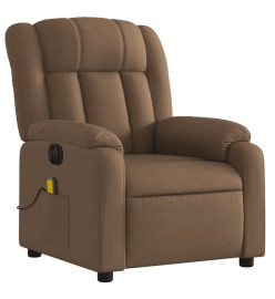 Fauteuil inclinable de massage électrique marron tissu