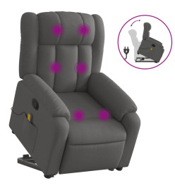 Fauteuil de massage inclinable Gris foncé Tissu