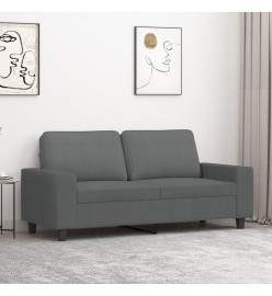 Canapé à 2 places Gris foncé 140 cm Tissu