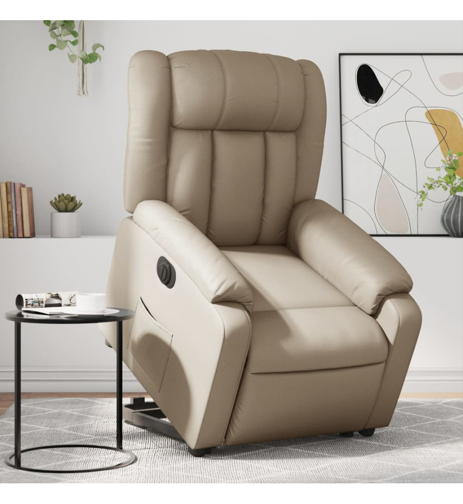 Fauteuil inclinable électrique cappuccino similicuir