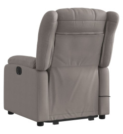 Fauteuil inclinable de massage électrique Taupe Tissu