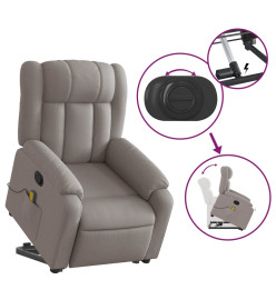 Fauteuil inclinable de massage Taupe Tissu