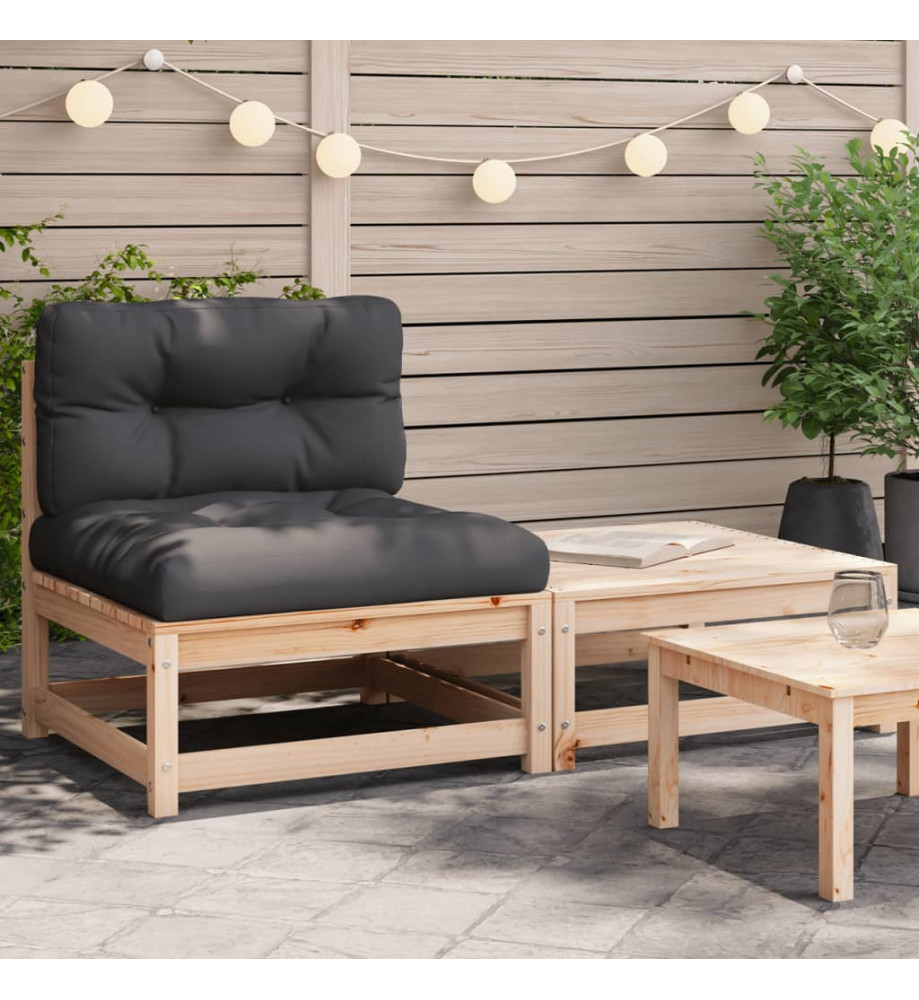 Canapé de jardin sans accoudoirs avec coussins et repose-pieds Canapé de jardin sans accoudoirs avec coussins et repose-pieds