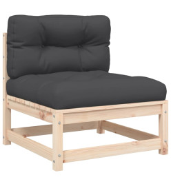 Canapé de jardin sans accoudoirs avec coussins et repose-pieds