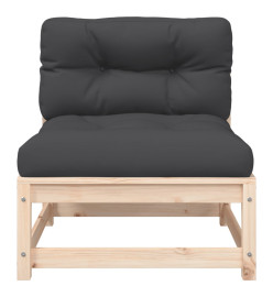 Canapé de jardin sans accoudoirs avec coussins et repose-pieds