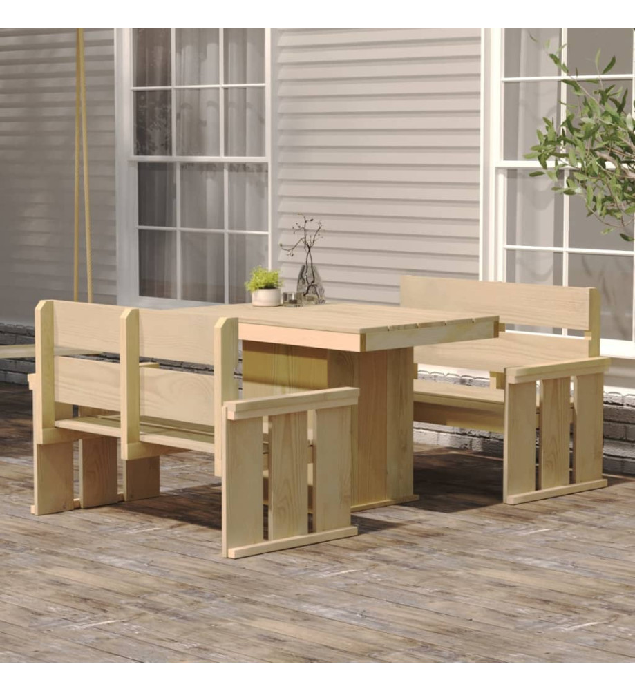Mobilier de salle à manger de jardin 3 pcs Bois de pin imprégné Mobilier de salle à manger de jardin 3 pcs Bois de pin imprégné