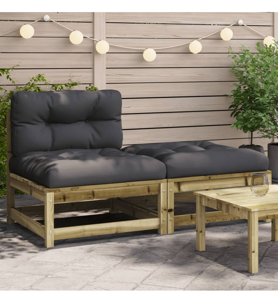 Canapé de jardin sans accoudoirs avec coussins et repose-pieds Canapé de jardin sans accoudoirs avec coussins et repose-pieds