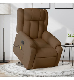 Fauteuil inclinable de massage électrique Marron Tissu