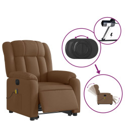 Fauteuil inclinable de massage électrique Marron Tissu