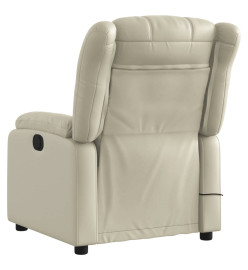 Fauteuil de massage inclinable électrique crème similicuir