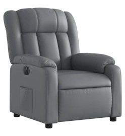 Fauteuil inclinable électrique Gris Similicuir