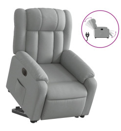 Fauteuil inclinable électrique gris clair tissu