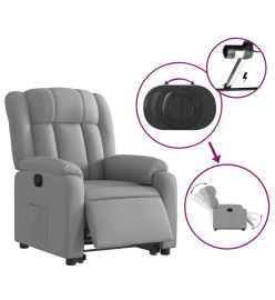 Fauteuil inclinable électrique gris clair tissu