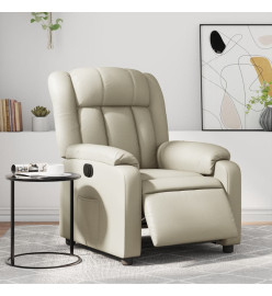 Fauteuil inclinable électrique Crème Similicuir