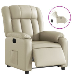 Fauteuil inclinable électrique Crème Similicuir