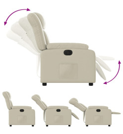 Fauteuil inclinable électrique Crème Similicuir