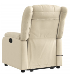 Fauteuil inclinable de massage Crème Tissu