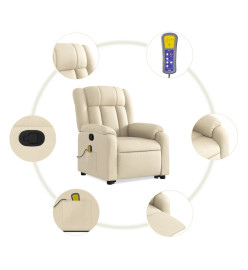 Fauteuil inclinable de massage Crème Tissu