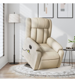 Fauteuil inclinable de massage électrique Crème Tissu