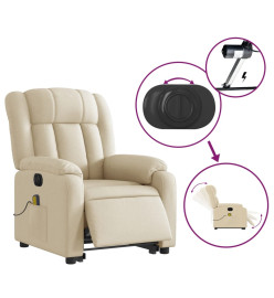 Fauteuil inclinable de massage électrique Crème Tissu