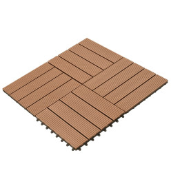 Carreau de terrasse 22 pcs 30 x 30 cm 2 m² WPC Marron