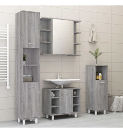 Ensemble d'armoires de salle de bain 4 pcs sonoma gris