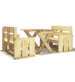Mobilier de salle à manger de jardin 3 pcs Bois de pin imprégné