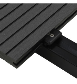 Panneaux de terrasse solides et accessoires WPC 10m² 2,2 m Noir