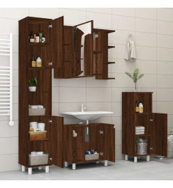 Ensemble d'armoires de salle de bain 4 pcs chêne marron