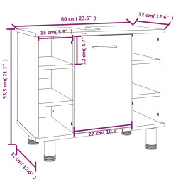 Ensemble d'armoires de salle de bain 3 pcs chêne fumé