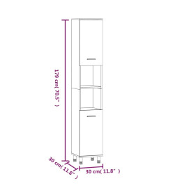 Ensemble d'armoires de salle de bain 3 pcs chêne fumé